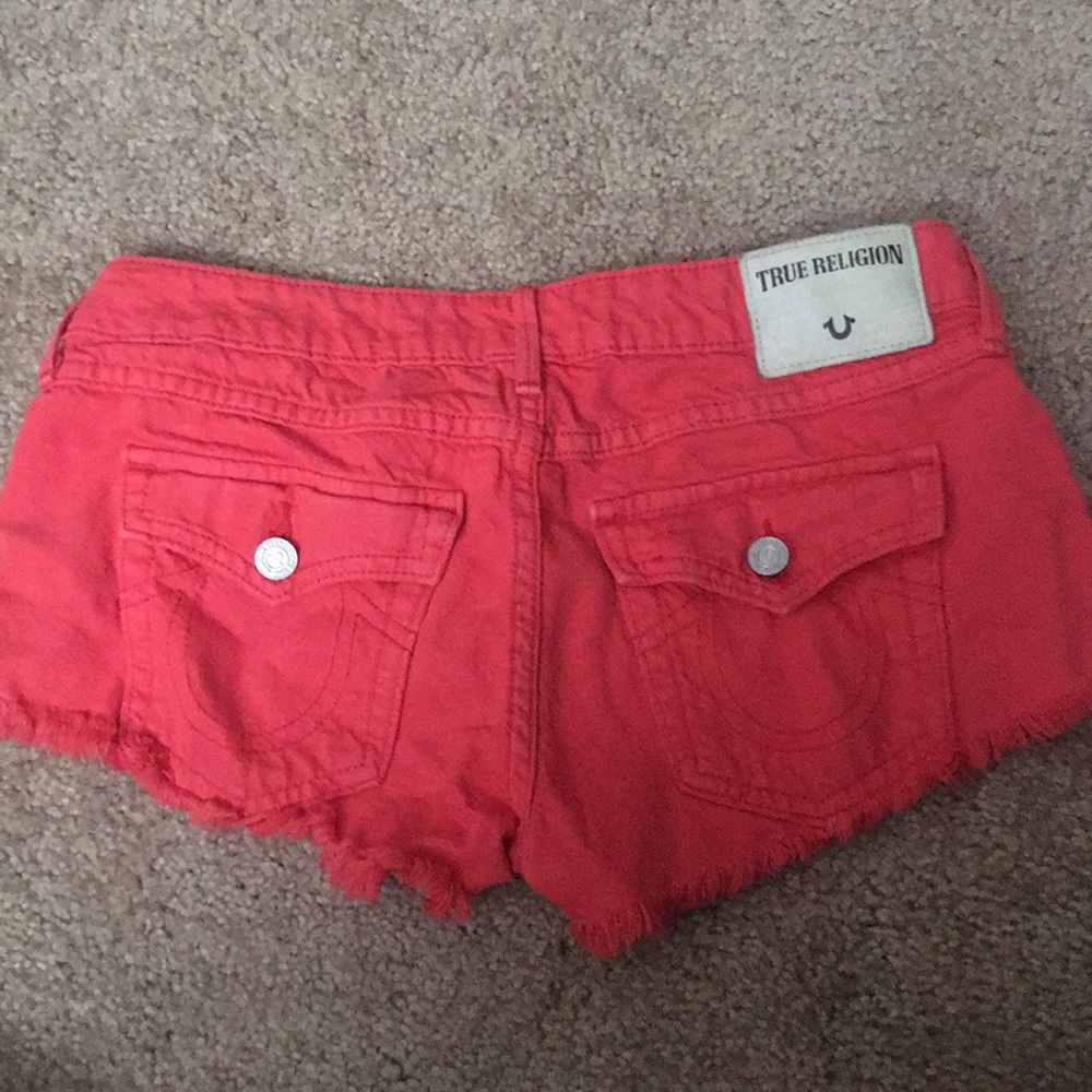 True religion joey cutoff shorts